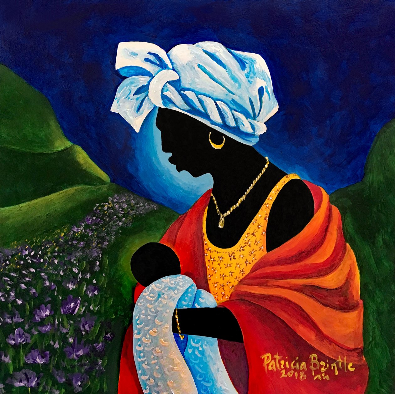 Madonna e bambino - Campo di gigli, 2018 da Patricia Brintle