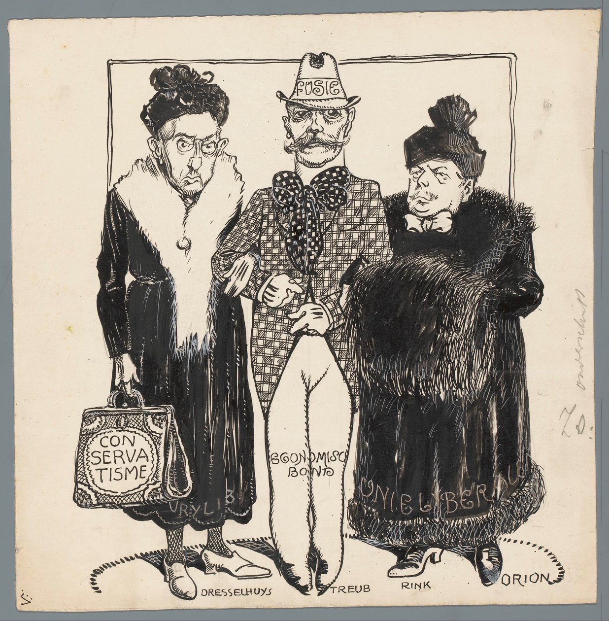 Fusione dei partiti liberali da Patricq Kroon (signed by artist)
