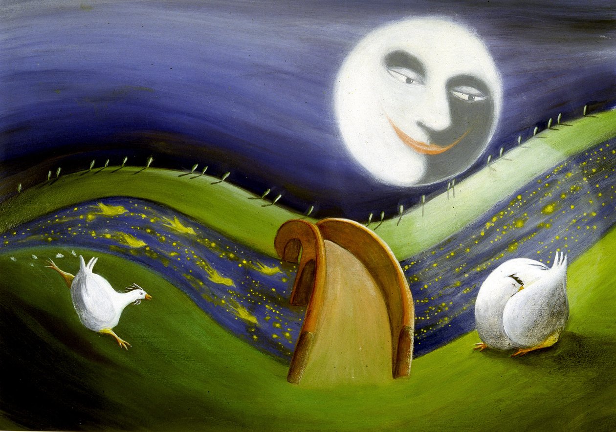 Paesaggio della Luna Piena: Illustrazione di Patrizia la Porta da Patrizia La Porta