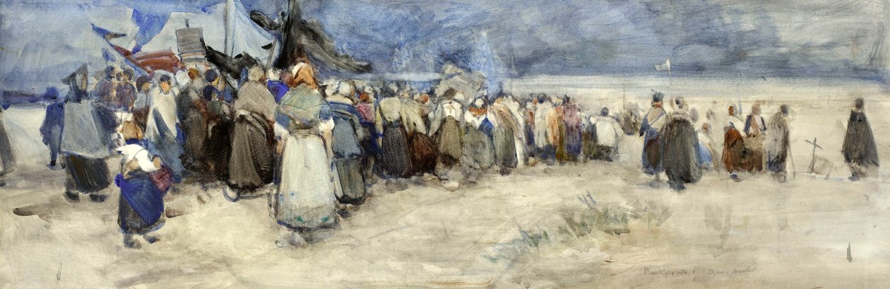 La spiaggia, Berck-sur-Mer, c.1900 da Patty Townsend Johnson