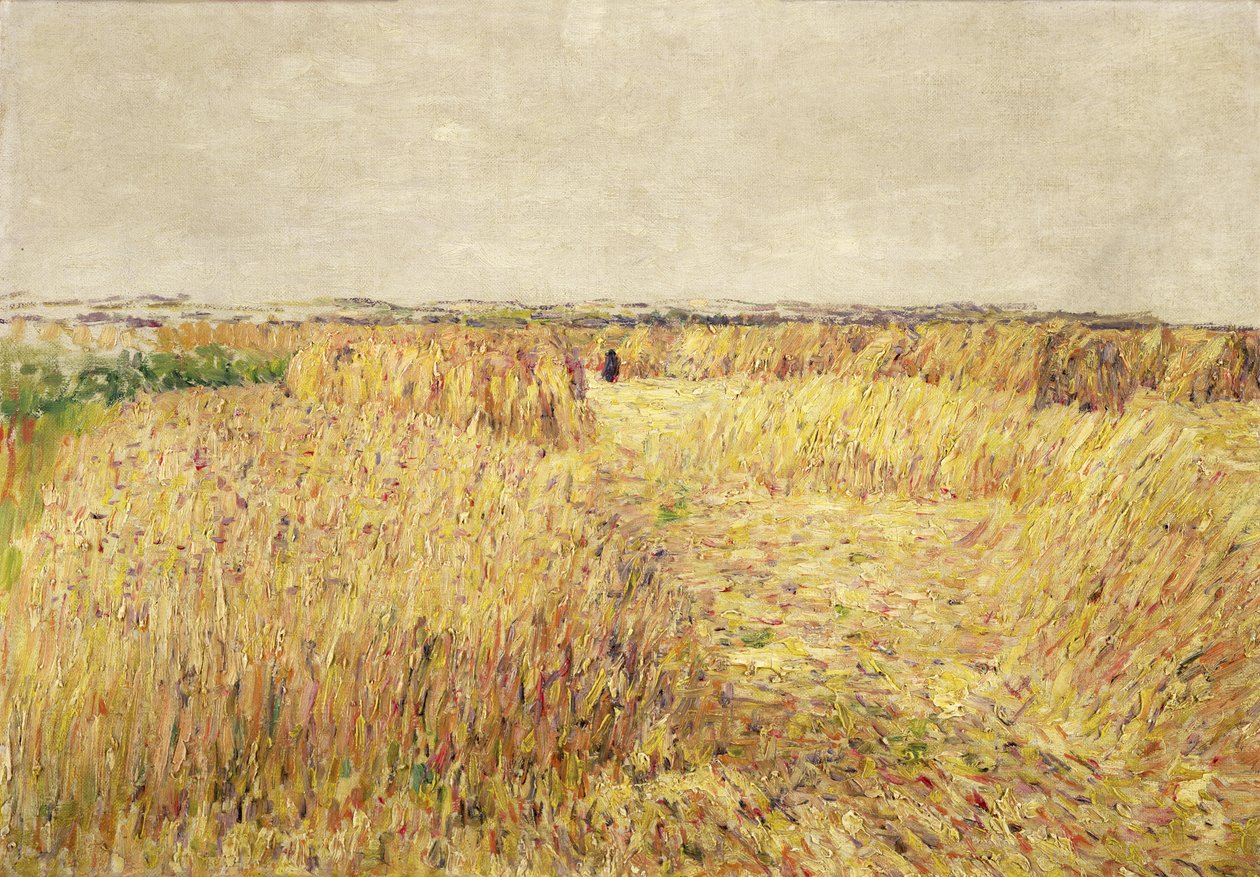 Campi di grano davanti a una catena di dune di sabbia da Paul Baum