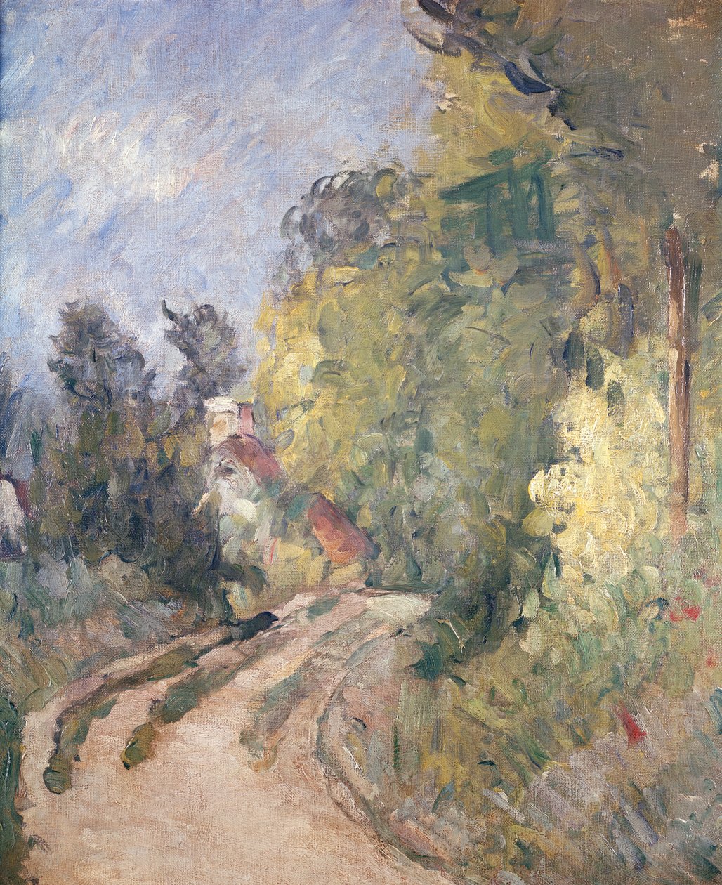 Strada che gira sotto gli alberi, c.1873-75 da Paul Cézanne
