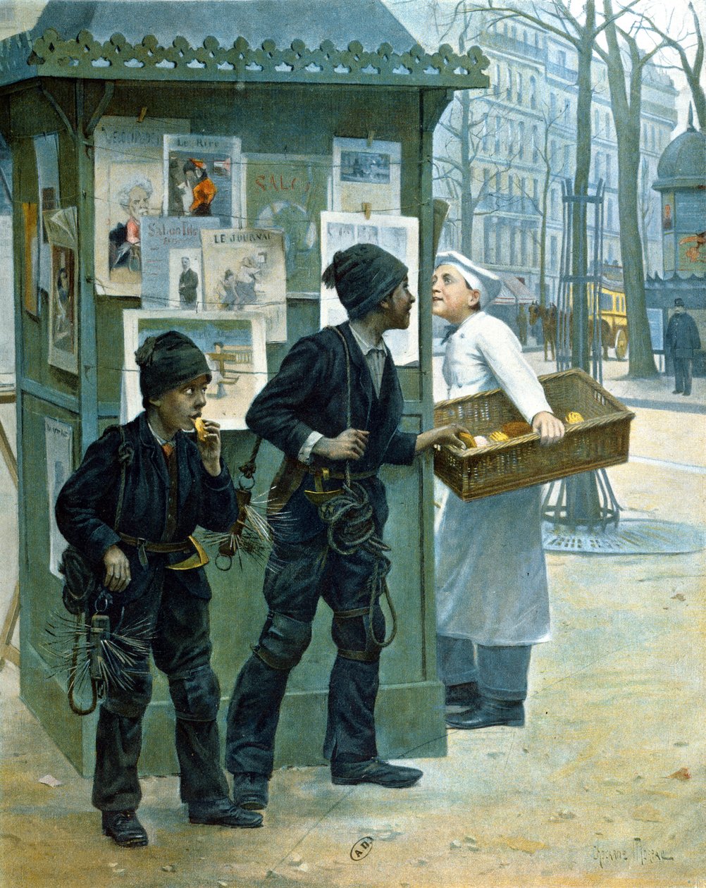 Spazzacamini che rubano il pane, 1897 da Paul Charles Chocarne Moreau
