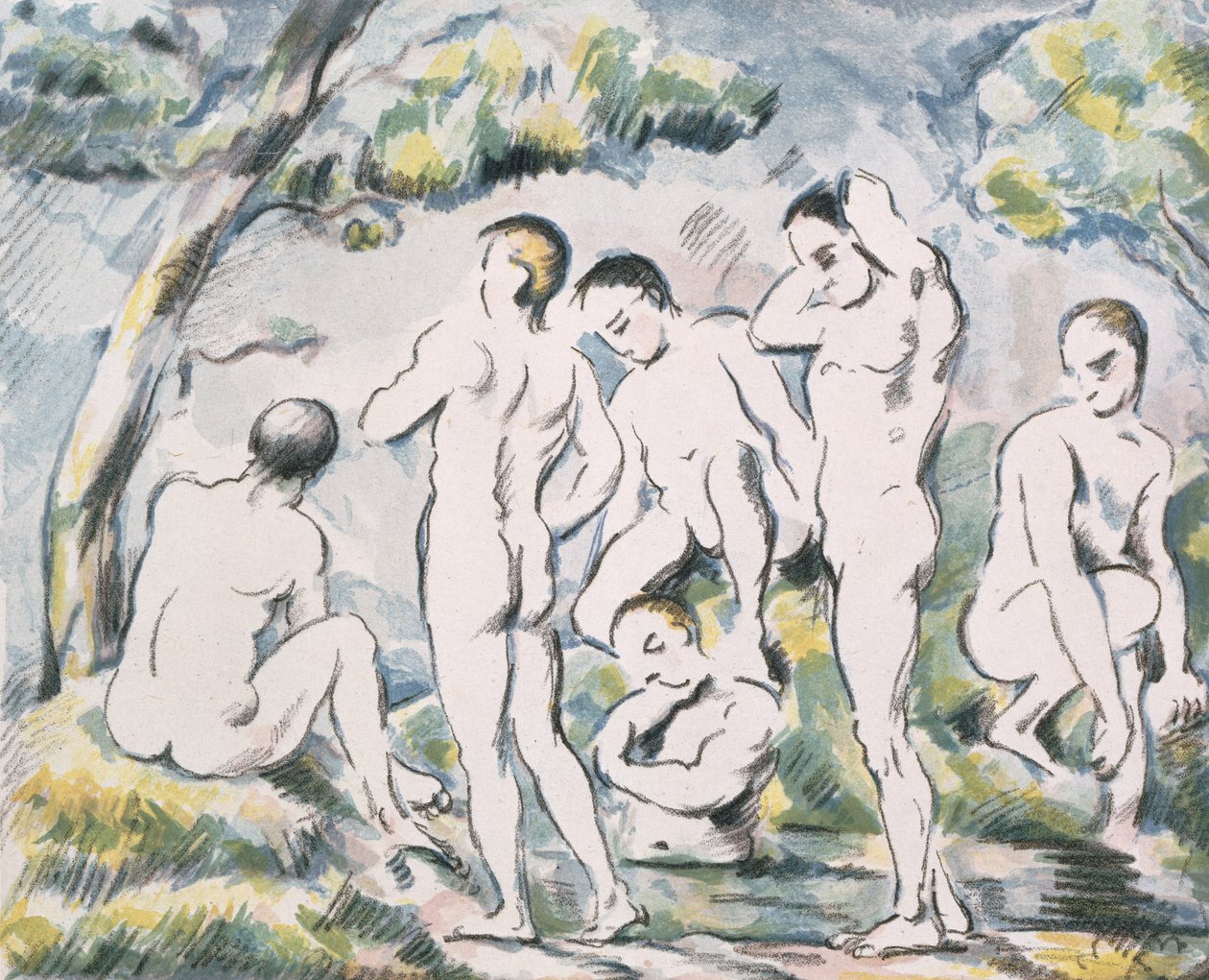 Bagnanti in un Paesaggio, 1898 da Paul Cézanne