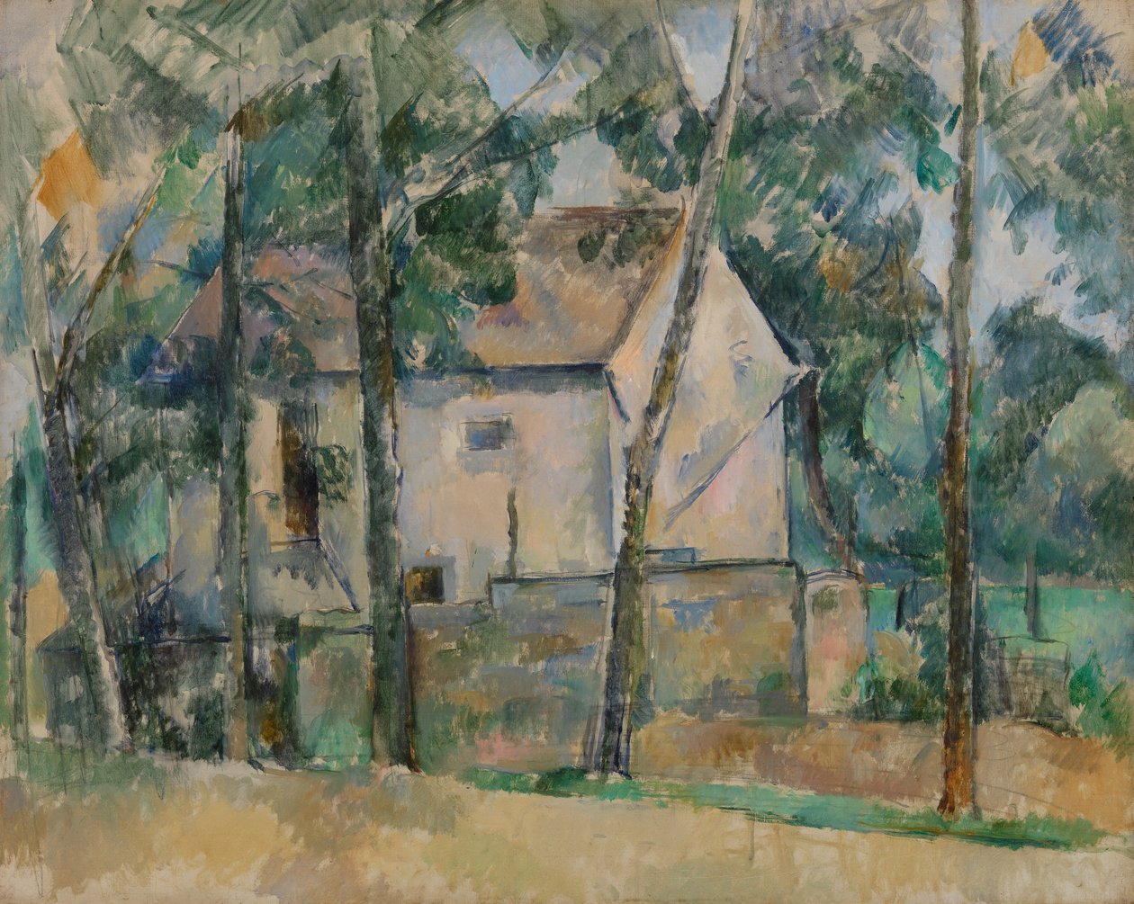 Casa e alberi, 1888-90 da Paul Cézanne