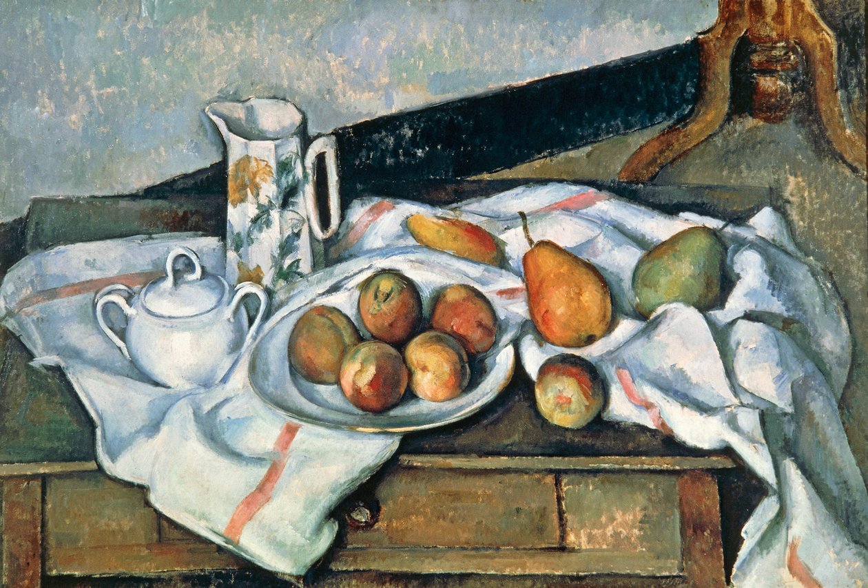 Natura morta di pesche e pere, 1888-90 da Paul Cézanne