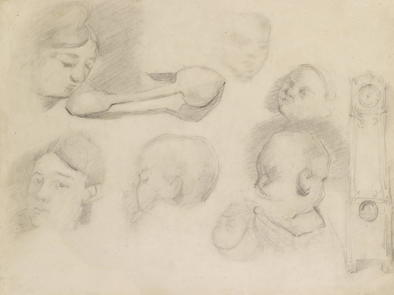 Studi di una madre e un bambino, XIX secolo da Paul Cézanne