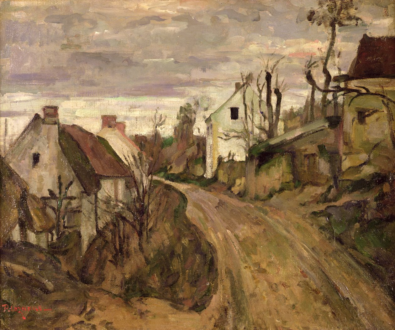 La strada del villaggio, Auvers, c.1872-73 da Paul Cézanne