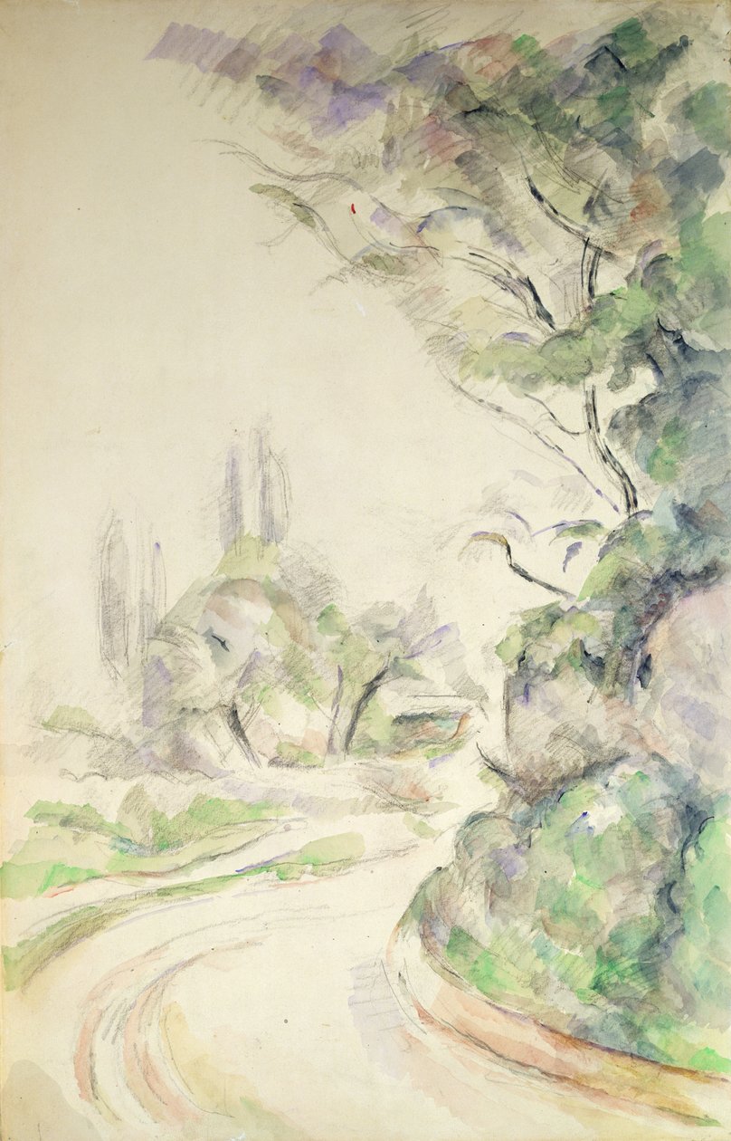 La strada tortuosa, c.1900-06 da Paul Cézanne