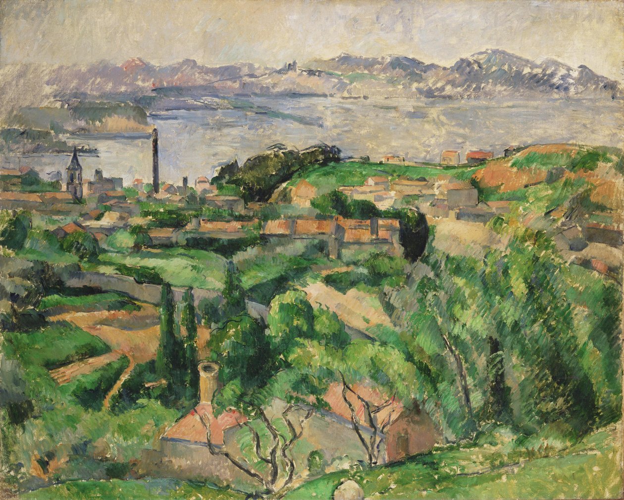 Veduta della Baia di Marsiglia con il Villaggio di Saint-Henri da Paul Cézanne