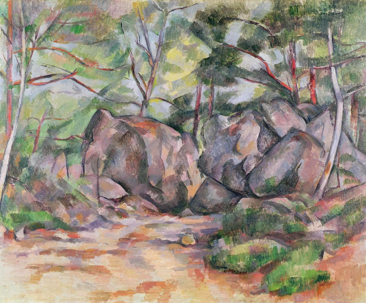 Bosco con massi da Paul Cézanne