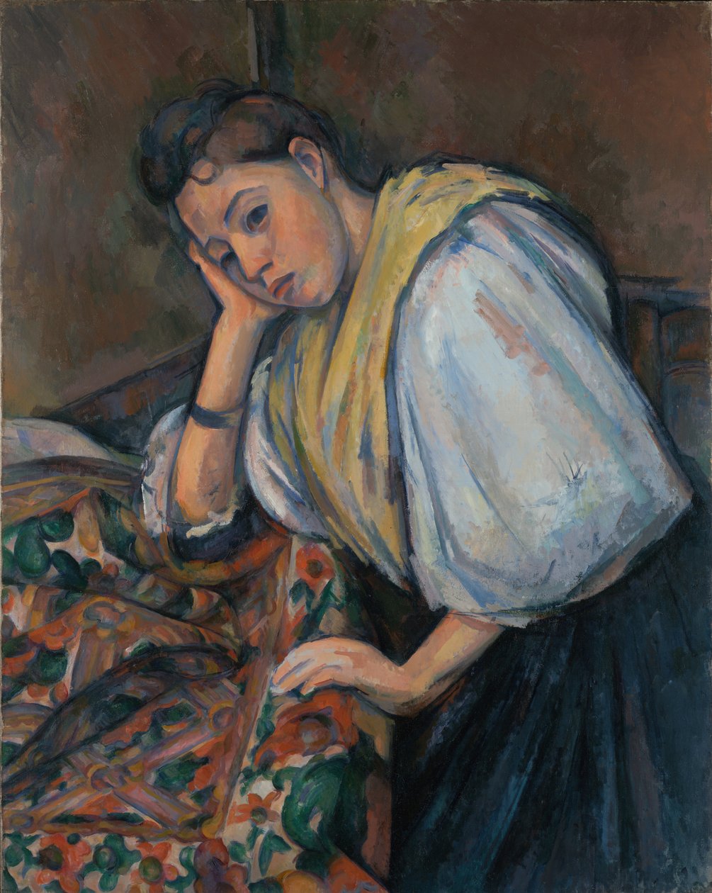 Giovane donna italiana a un tavolo da Paul Cézanne