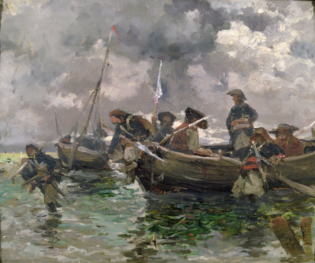 Scena di guerra in mare da Paul Émile Boutigny