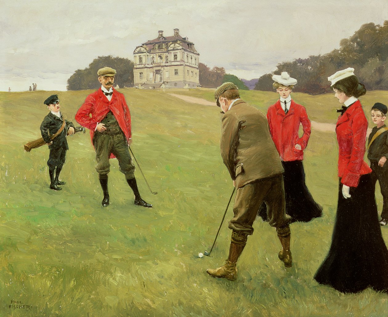 Giocatori di golf al Copenhagen Golf Club da Paul Fischer