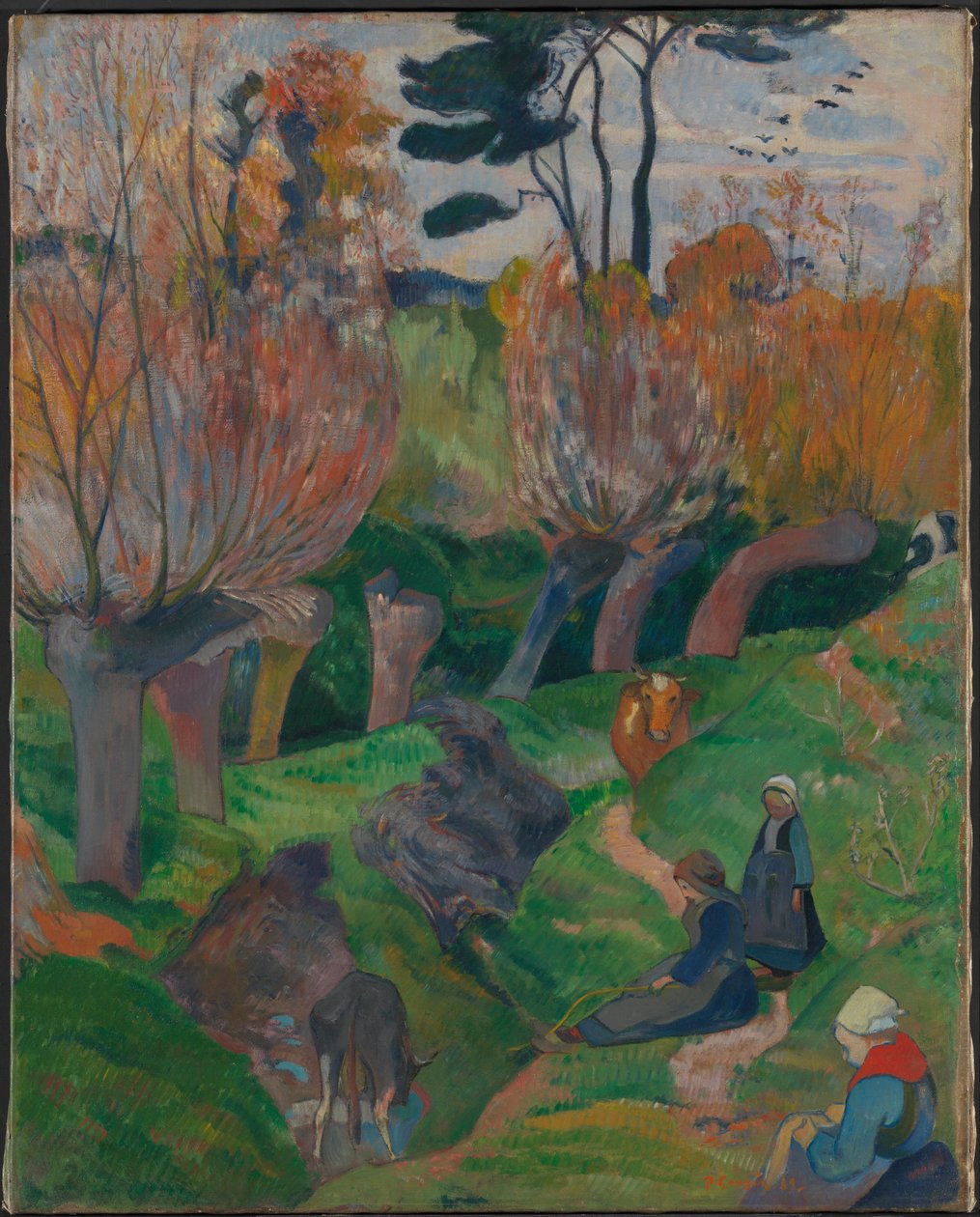 Paesaggio bretone con mucche da Paul Gauguin