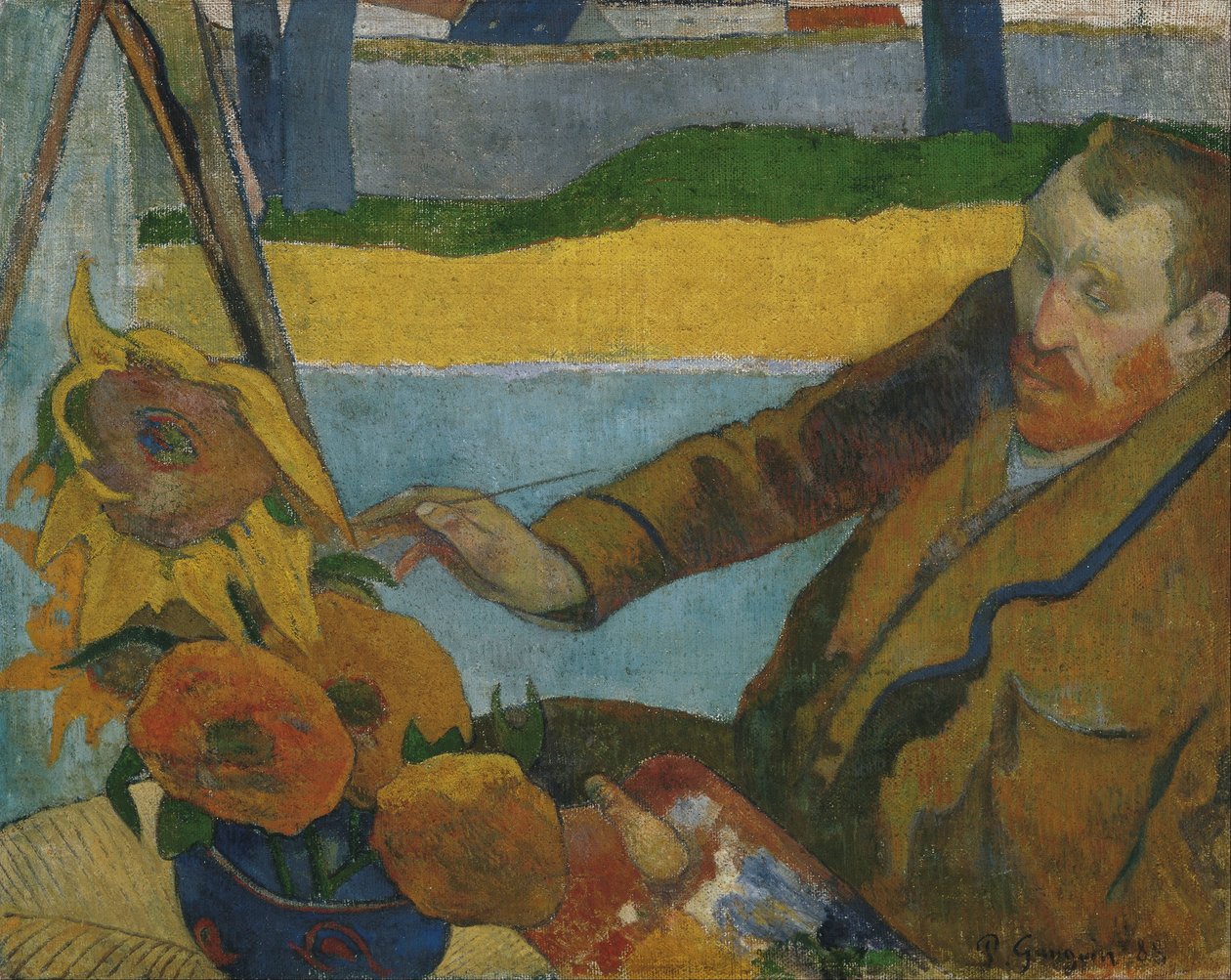 Vincent van Gogh che dipinge girasoli da Paul Gauguin