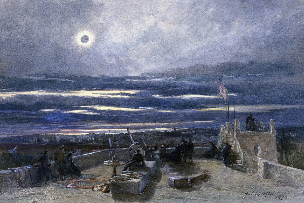 Eclissi totale del sole, Andalusia, Spagna, 1870 da Paul Jacob Naftel