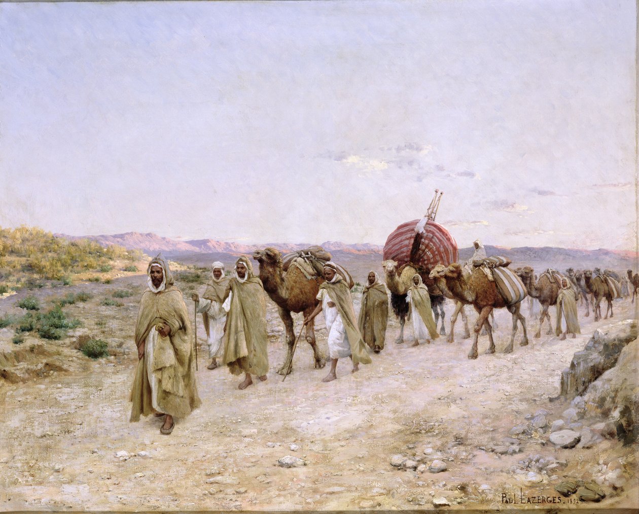 Una carovana vicino a Biskra, 1892 da Paul John Baptiste Lazerges