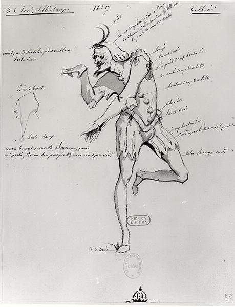 Costume per un acrobata in Benvenuto Cellini di Hector Berlioz, 1838 da Paul Lormier