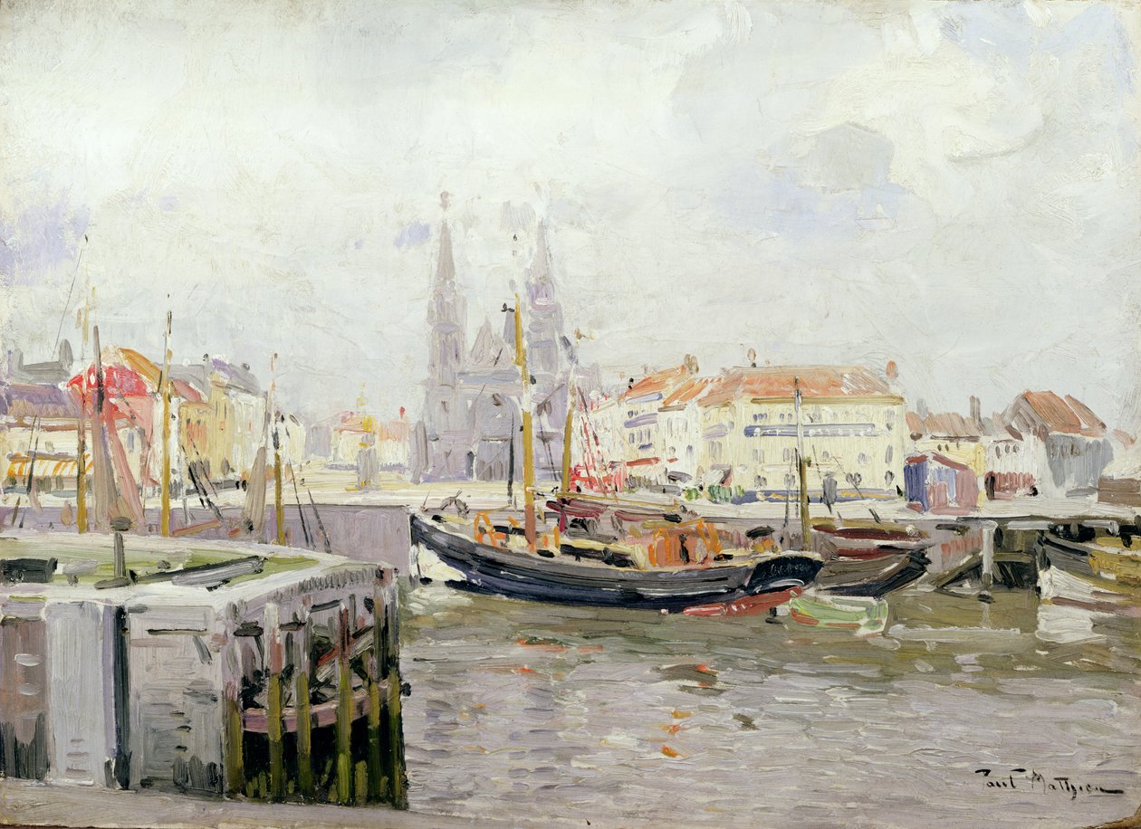 SS. Petrus en Pauluskerk e il Molo dei Pescatori a Ostenda da Paul Mathieu