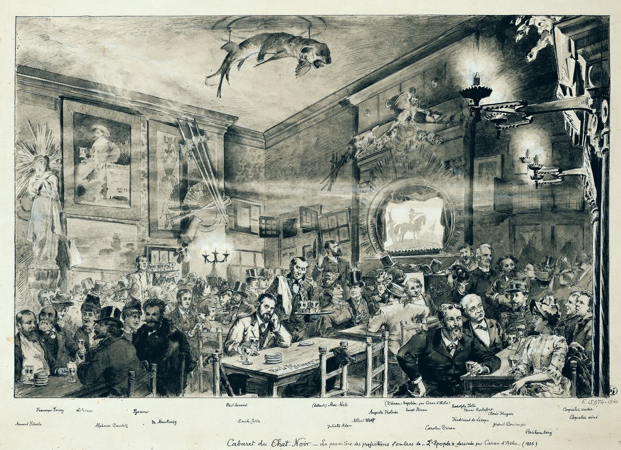 Il Cabaret du Chat Noir, 1886 da Paul Merwart
