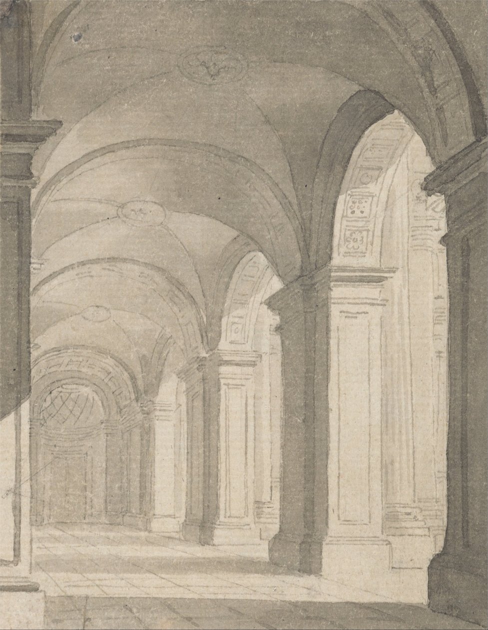 Colonnato con tetto a volta da Paul Sandby
