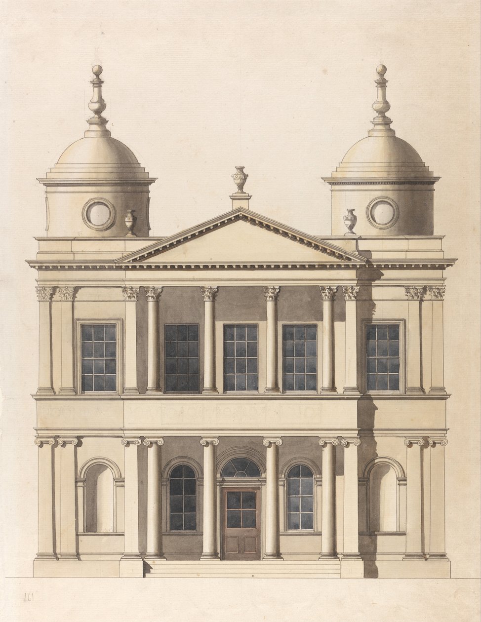 Progetto per una chiesa. Elevazione della facciata ovest da Paul Sandby