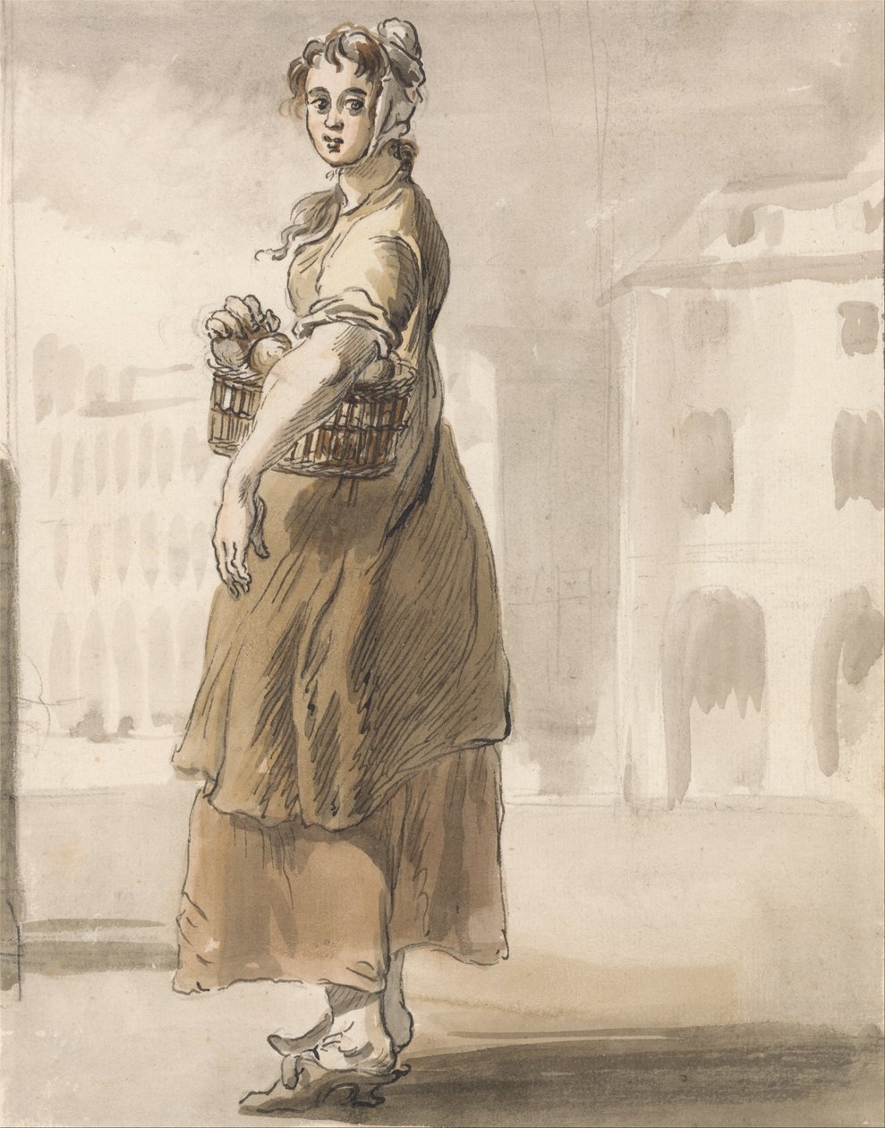 Grida di Londra - Una ragazza con un cesto di arance da Paul Sandby