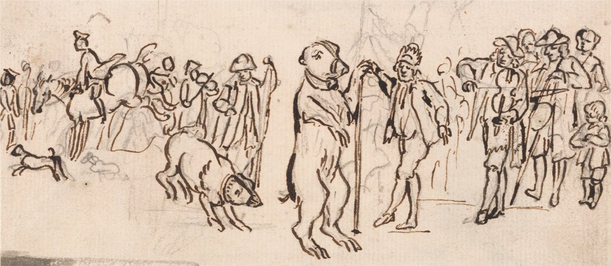 Musicisti e un Orso che Si Esibisce da Paul Sandby