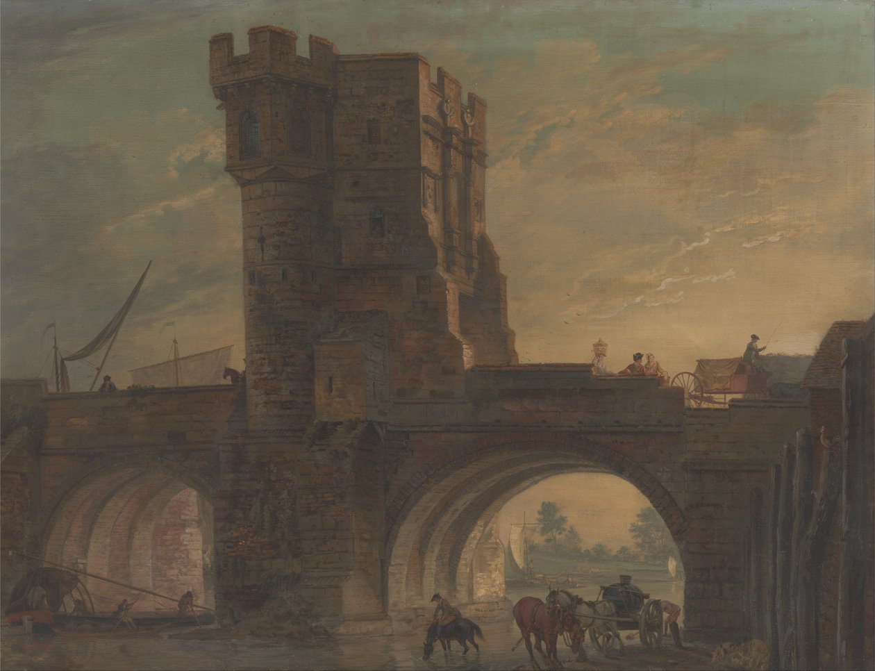 Vecchio ponte a Shrewsbury da Paul Sandby