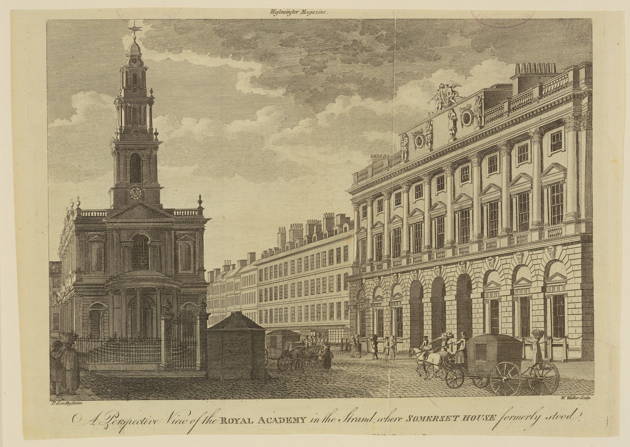 Veduta prospettica della Royal Academy of Arts, inciso da W. Walker, 1795 da Paul Sandby