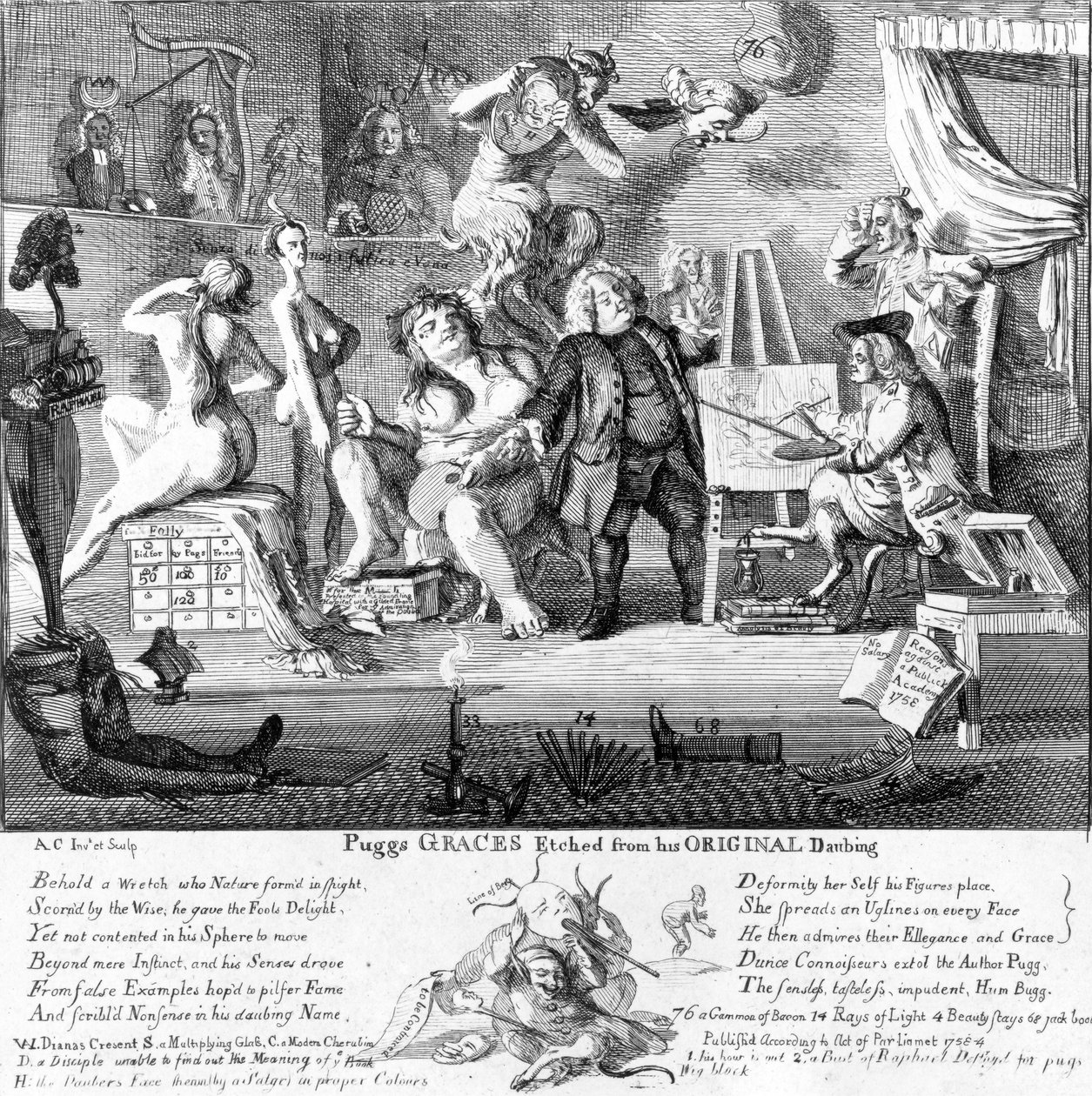 Le Grazie di Puggs incise dai suoi disegni originali, 1753 da Paul Sandby