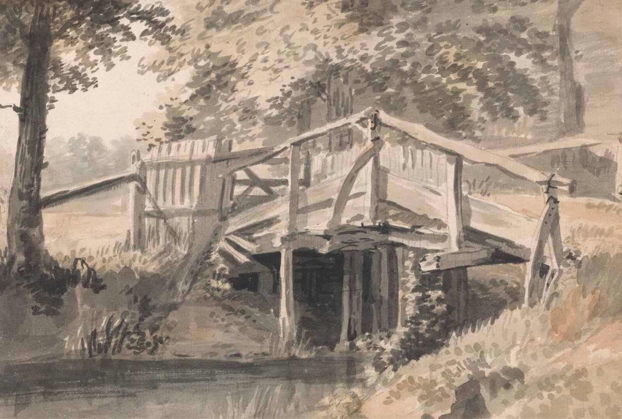 Ruscello e ponte di legno da Paul Sandby