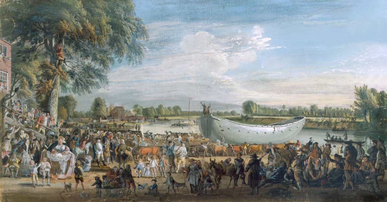 La giunca cinese in viaggio verso Virginia Water, c.1753 da Paul Sandby