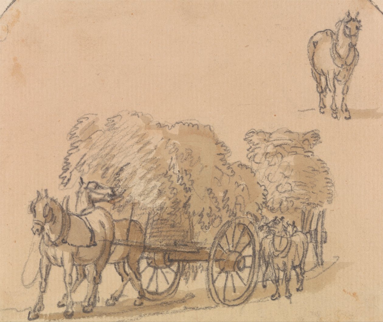Due carri di fieno carichi con cavalli da Paul Sandby