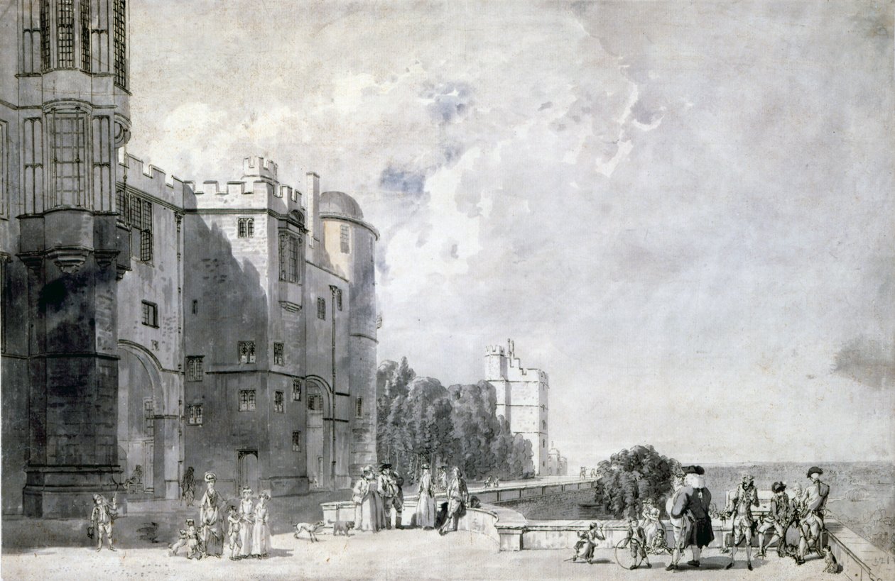 Castello di Windsor: terrazza verso ovest da Paul Sandby