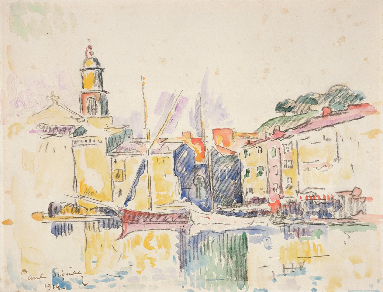 Porto francese di St. Tropez, 1914 da Paul Signac