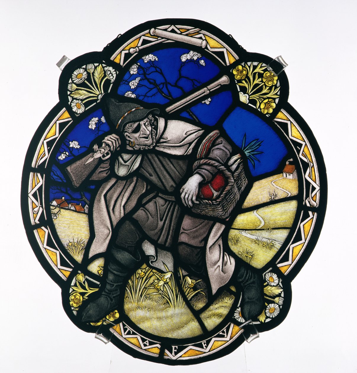 Taffy era un gallese, pannello di vetro dipinto, c.1930-37 da Paul Vincent Woodroffe
