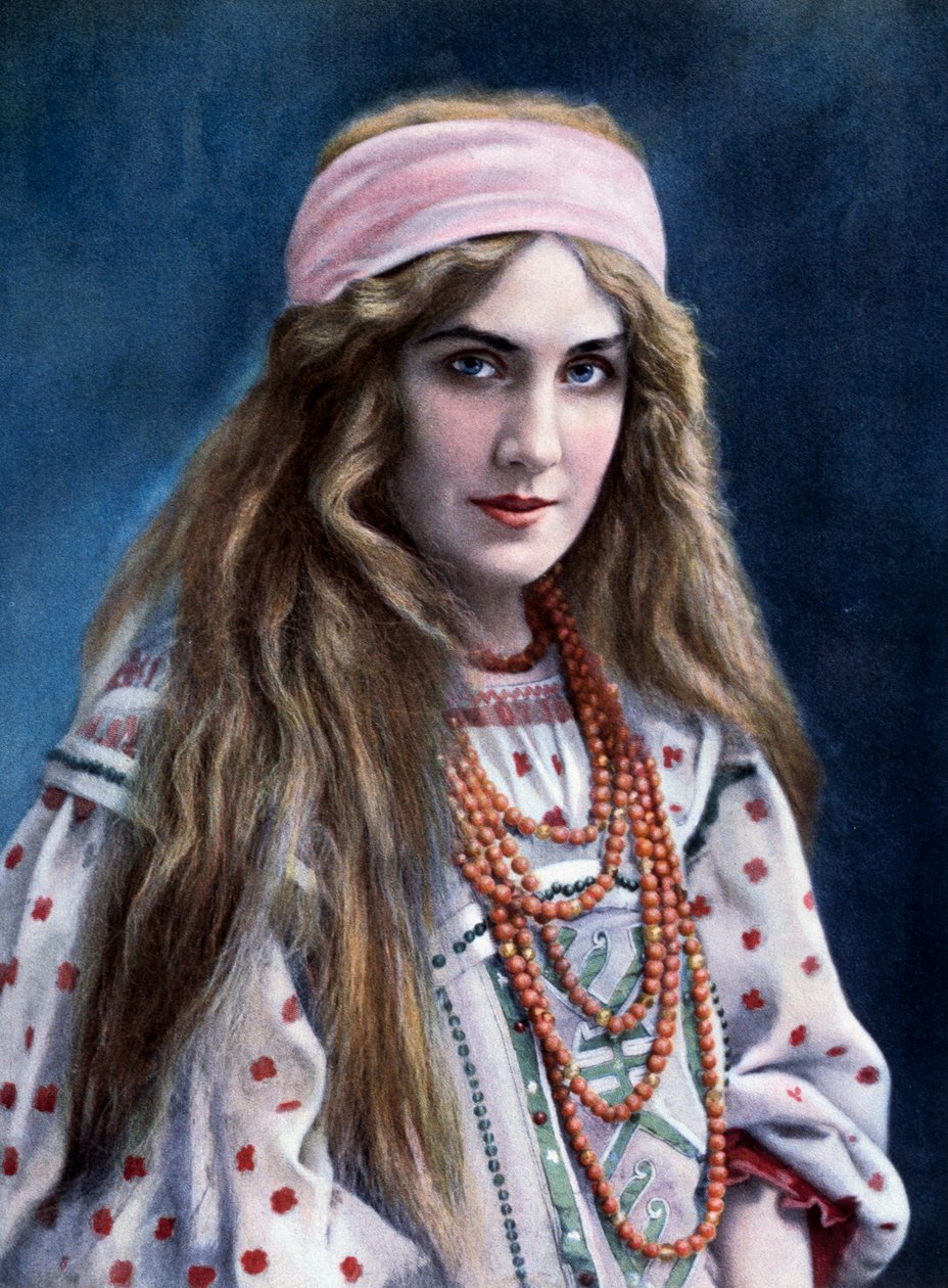 Marguerite Carre nel ruolo di Snegourotchka, in La Fanciulla di Neve, di Nikolai Rimsky-Korsakov da Paul (after) Nadar