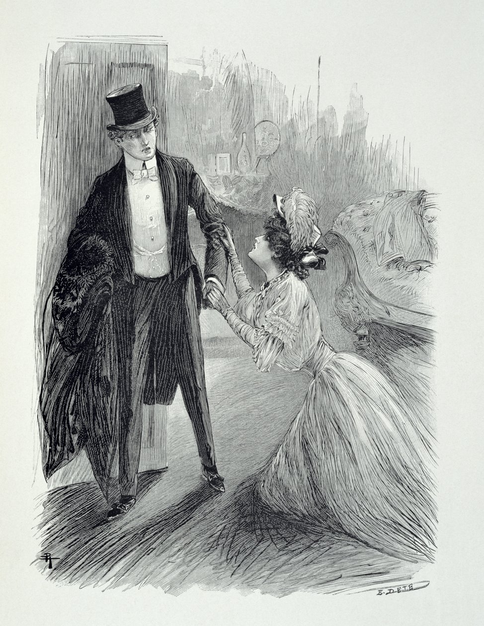 Illustrazione da "Il ritratto di Dorian Gray" di Oscar Wilde (1854-1900), incisa da E. d