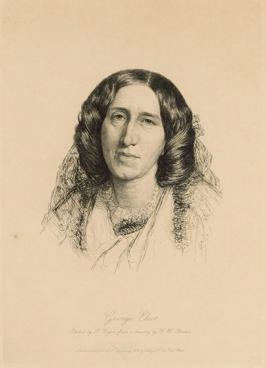 Ritratto di George Eliot 1819-1880 da Paul Adolphe Rajon