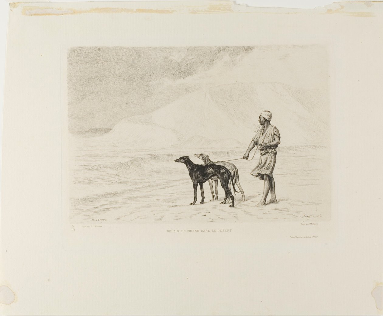 Staffetta di cani nel deserto da Paul Adolphe Rajon