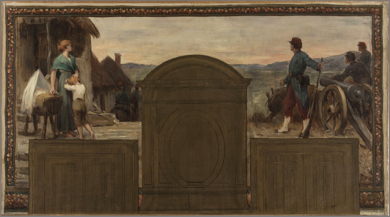 Schizzo per il municipio di Saint-Maur-des-Fossés: Maternità e Patria - La difesa della Patria, nel 1883 da Paul Albert Baudouin