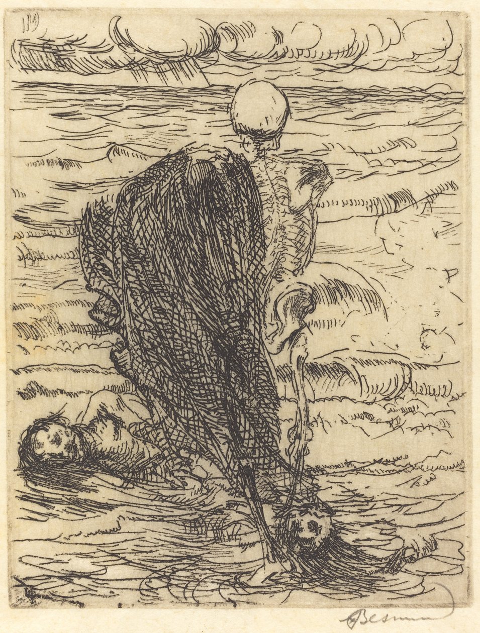 Lancio di una rete Le coup de filet, 1900 da Paul Albert Besnard