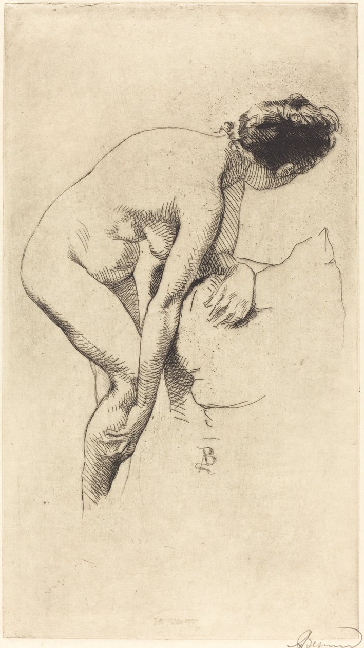 Nudo che tiene la gamba da Paul Albert Besnard