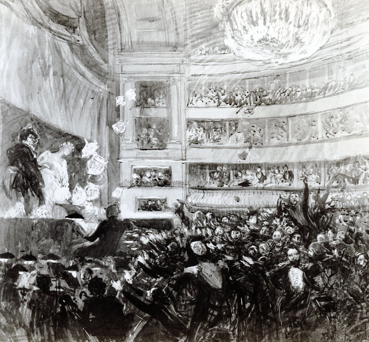 La battaglia di Hernani alla Comédie-Française il 25 febbraio 1830, 1909 da Paul Albert Besnard