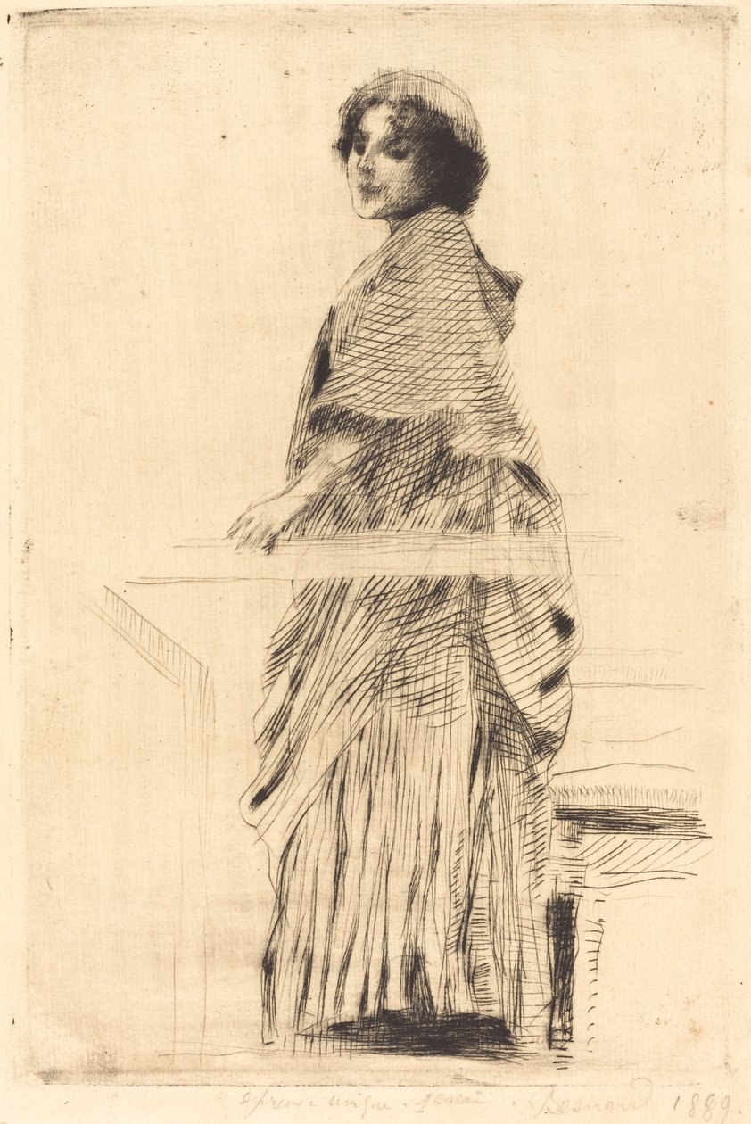 Donna con mantello La femme à la pèlerine, 1889 da Paul Albert Besnard