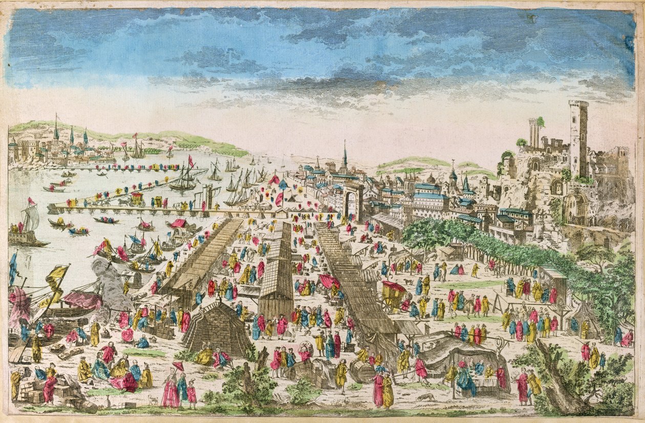 La Fiera di Beaucaire e una vista di Tarascon da Paul André Basset