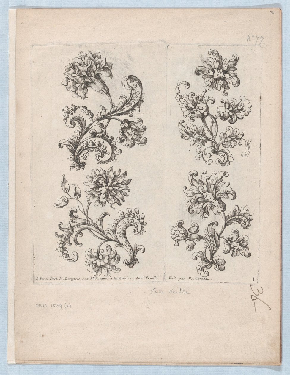 Serie di piccoli motivi floreali, Tavola 1, ca. 1670-85 da Paul Androuet Du Cerceau