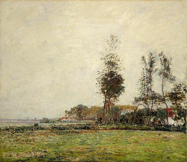Olanda, paesaggio con alberi e case da Paul Baum